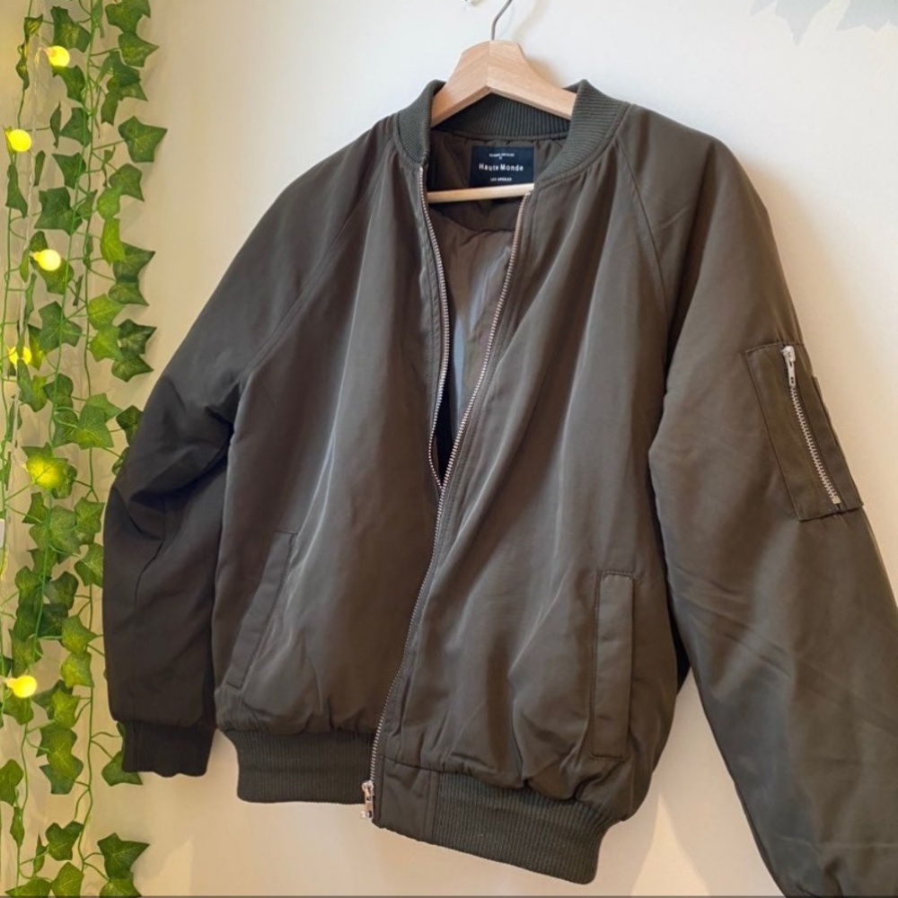 Green bomber jacket